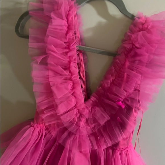 Pink Ruffled Mini Dress - Picture 4 of 6